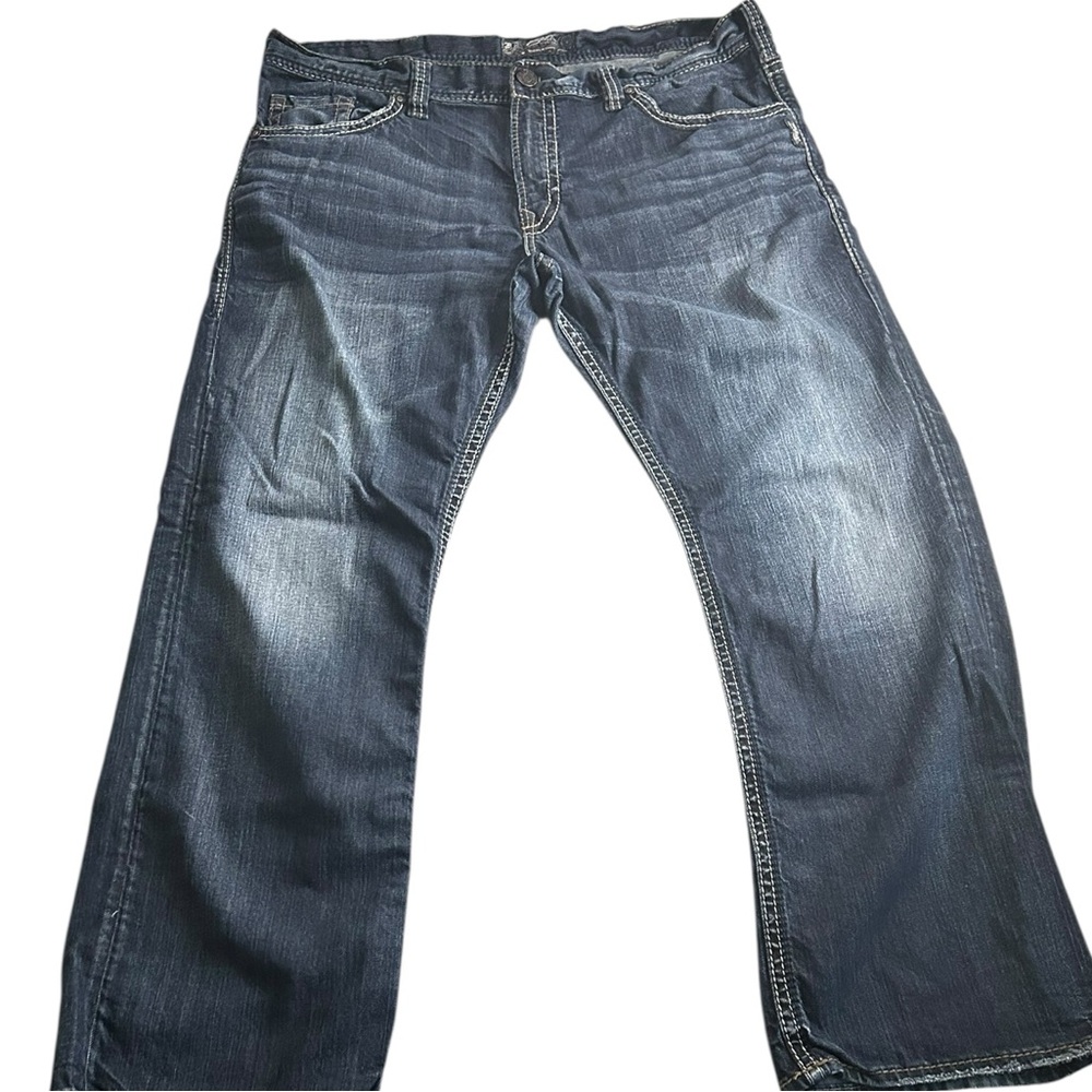 Silver Jeans Co. ZAC Relaxed Fit Men’s Jeans Dark Wash Size 40x32 measures 42x32